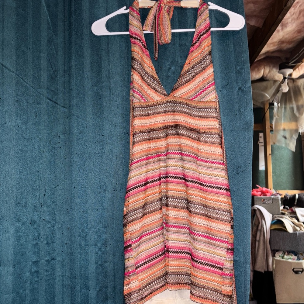 Kendall & Kylie Vibrant Striped Backless Dress